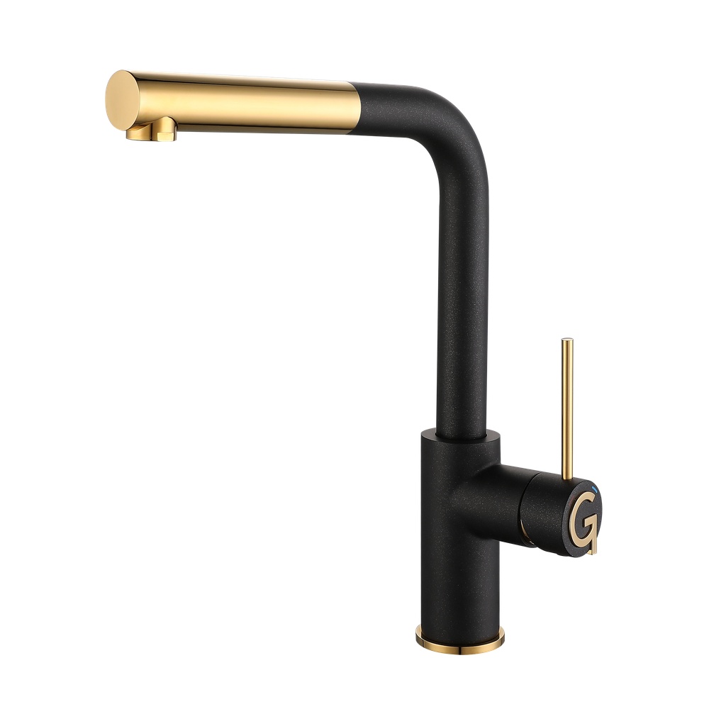 Смеситель для кухни с выдвижным изливом Rivelato Albano 1573503, антрацит/золото арт. 172287