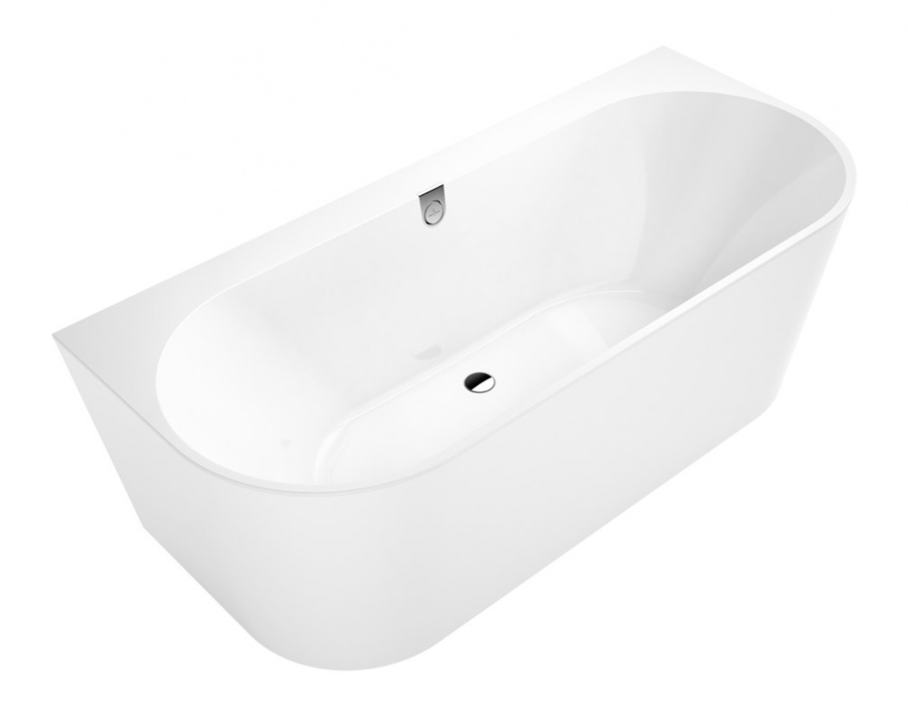 VB OBERON 2.0 Duo Ванна с задней стенкой и сливом 1800x800 мм, материал Quaryl®, белый/хром арт. 32512
