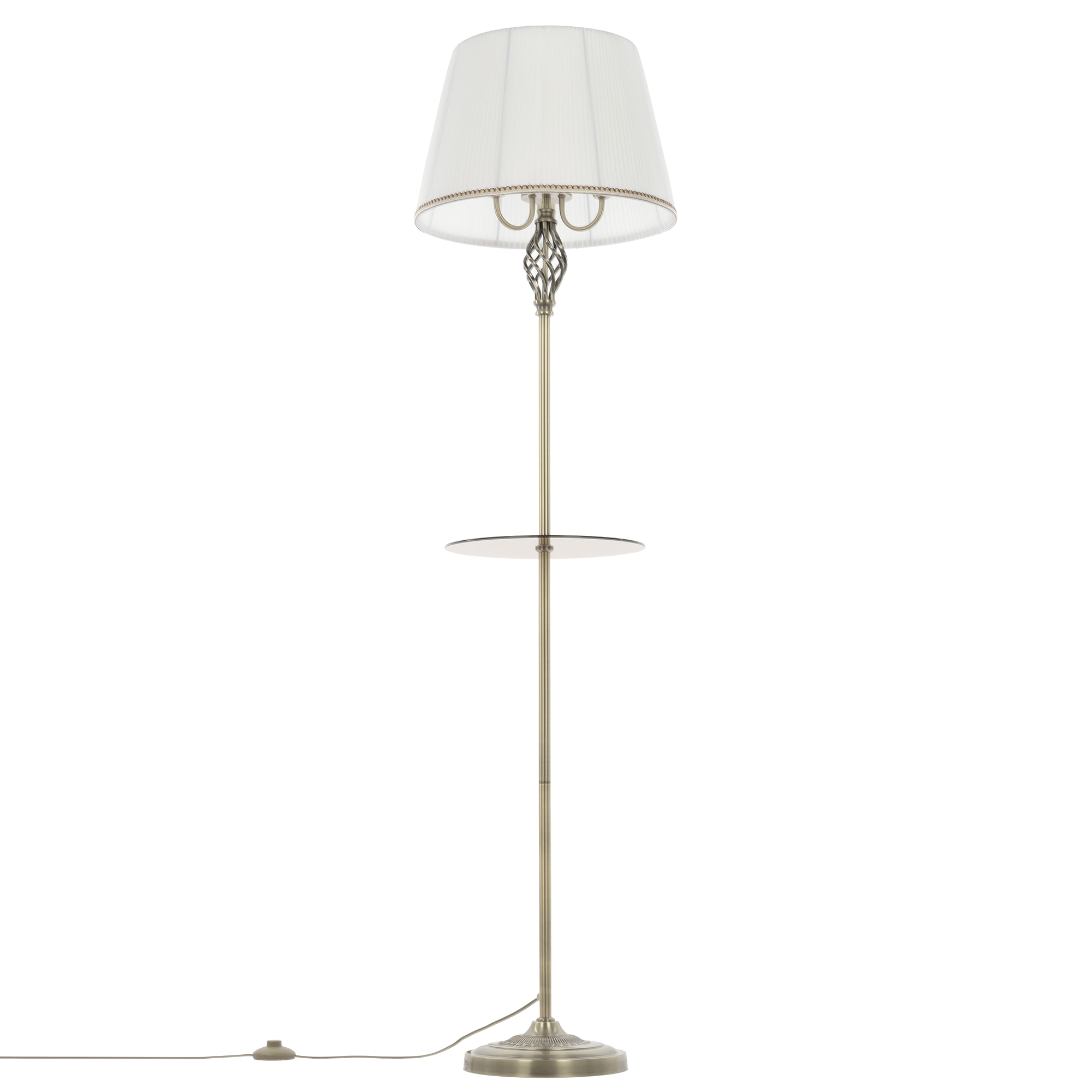 Citilux Вена CL402930T Торшер бронза со столиком и белым абажуром арт. 89043