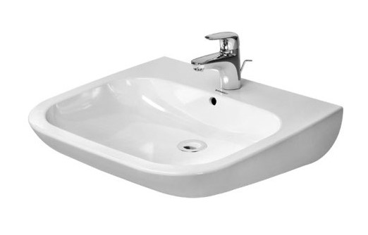 DURAVIT D-CODE Раковина подвесная с переливом, 1 отв. под смеситель, 600x555 мм, белый арт. 36736
