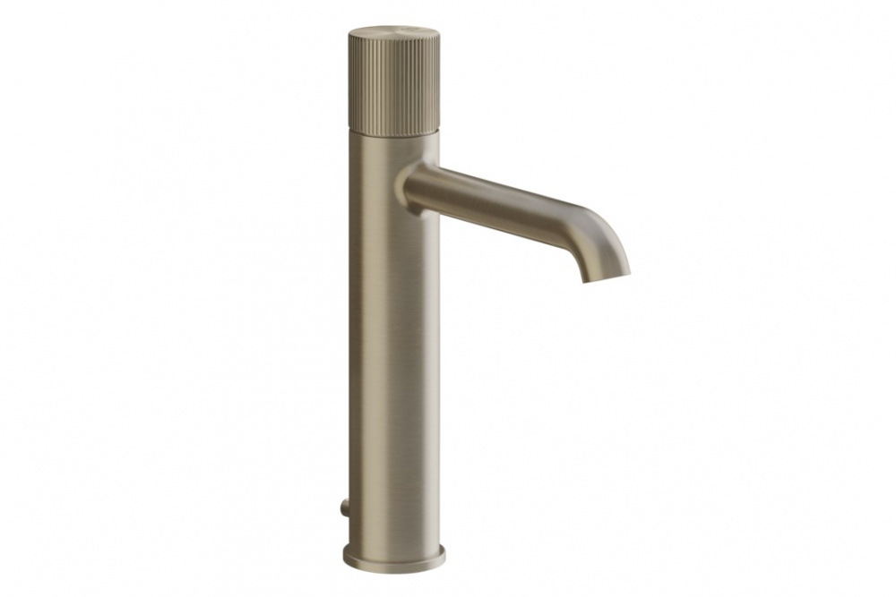 GESSI HABITO RIGATO Смеситель для раковины средний, с ДК, Finox Brushed Nickel арт. 35370