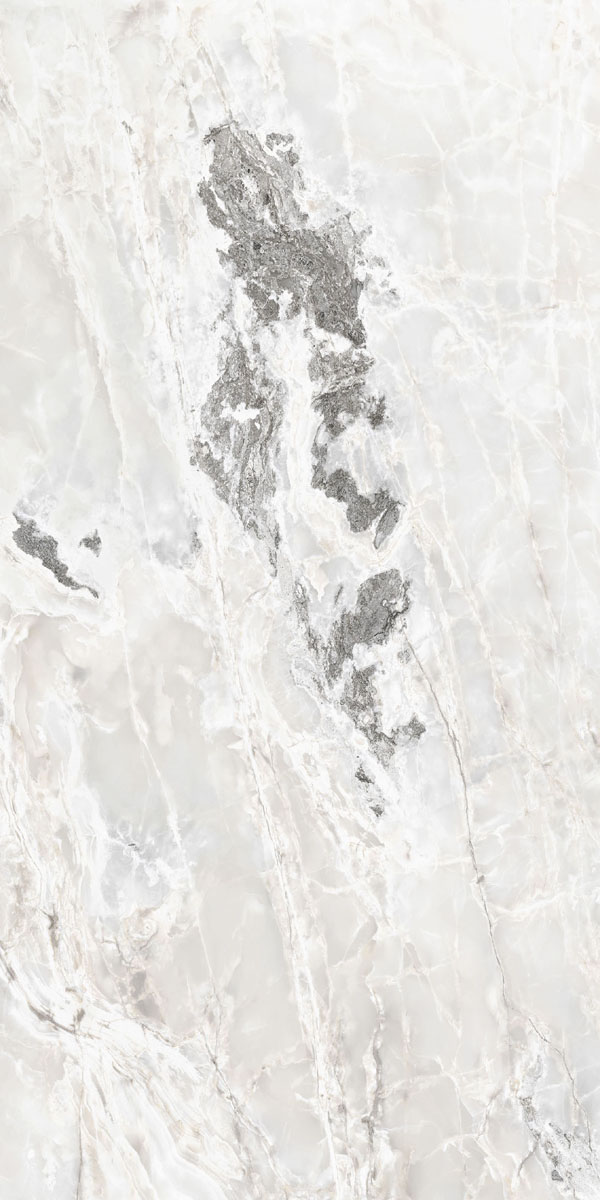 Керамогранит  ONYX&MORE WHITE BLEND GLO 6MM R 120x240 арт. 84026