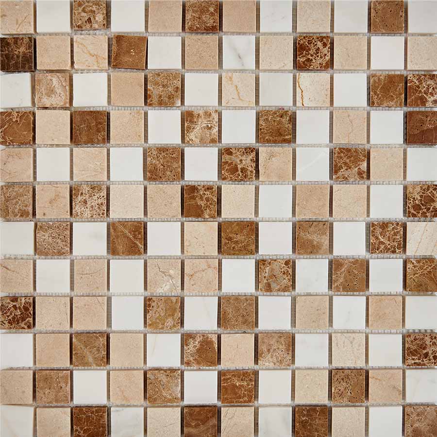 PIX 278 Light Еmperador,Dolomiti Bianco,Crema Nova,чип23x23мм,сетка305х305x6мм,Полированная арт. 73792