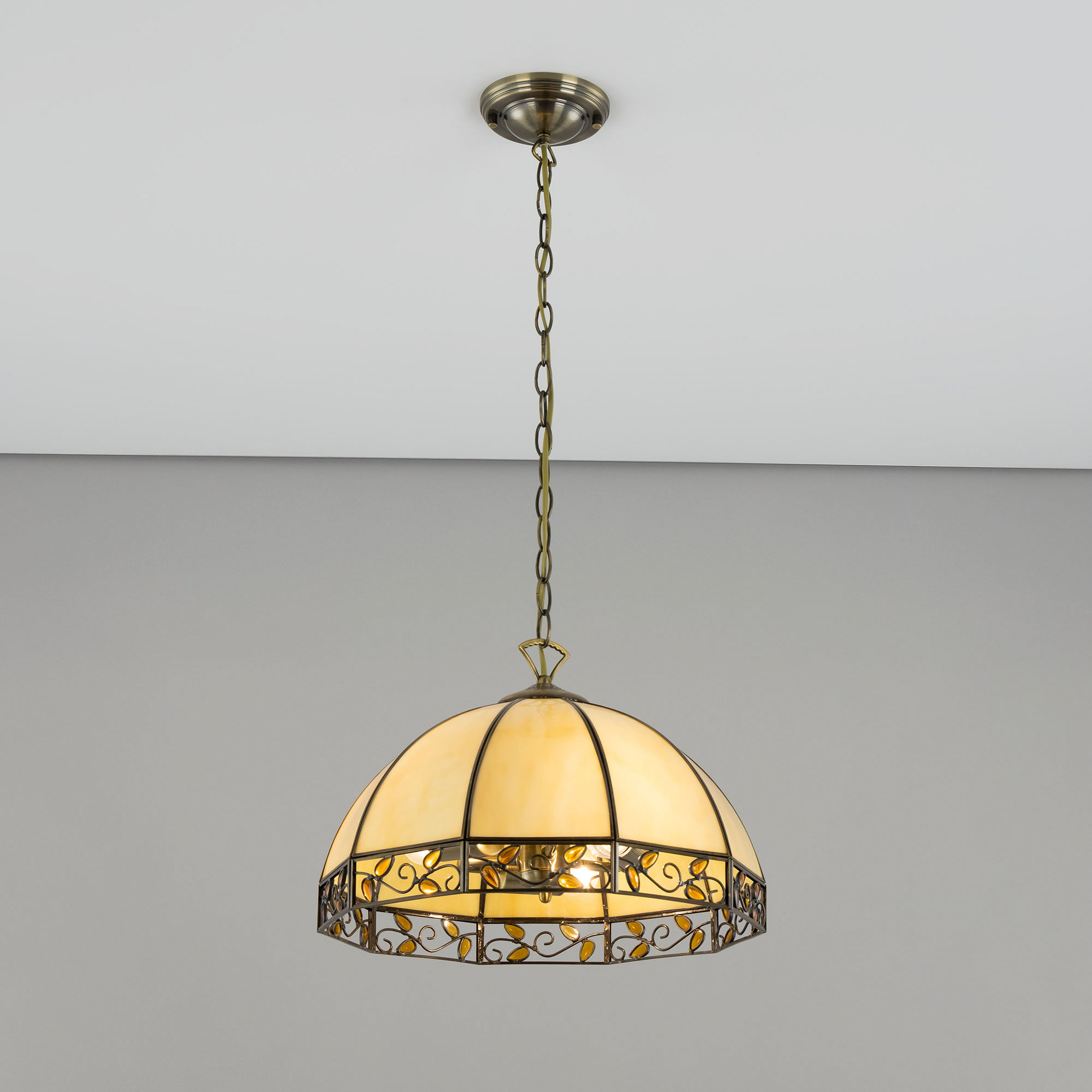 Citilux Шербург-2 CL440231 Люстра витражная подвесная Бронза арт. 88023
