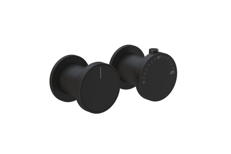 GESSI ORIGINI Внешние части термостатического смесителя на 2 позиции, Black XL арт. 38766