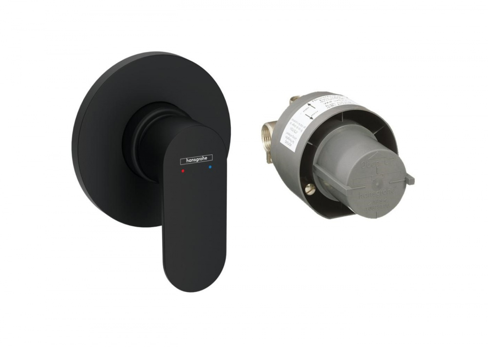 HANSGROHE Rebris S Смеситель для душа, 1 потребитель, (скрытая часть в комплекте), матовый черный арт. 38738