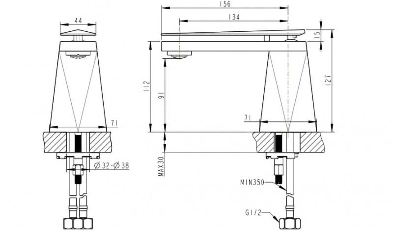 Смеситель для раковины Bravat DIAMOND F118102C-1-ENG, хром арт. 163105