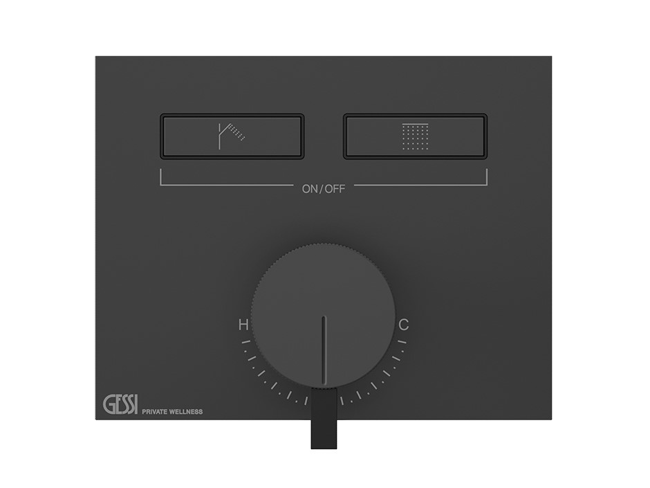GESSI HI-FI MIXER Внешняя часть однорычажного смесителя 2 режима, с кнопками вкл/выкл, Black XL арт. 38006