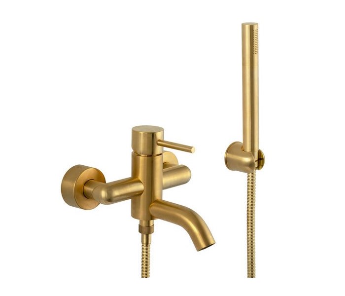 REMER X STYLE Смеситель для ванны с ручным душем, BG brushed gold арт. 38536