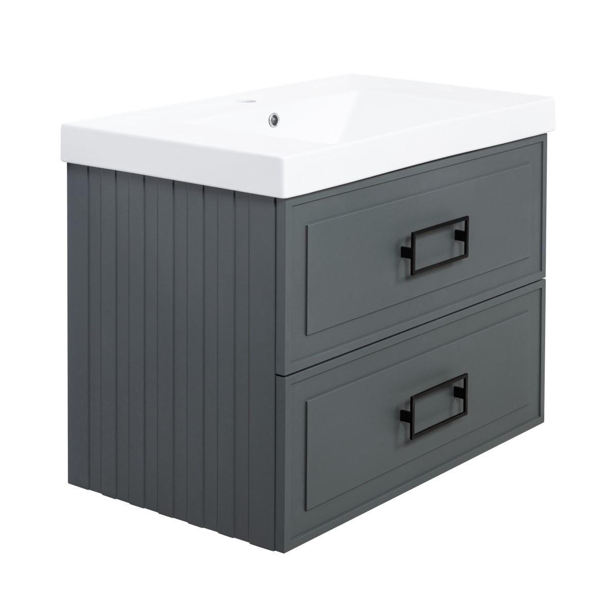 Тумба под раковину подвесная La Fenice Cubo TWIN FNC-01-CUB-G-80-2, серо-зеленая арт. 177383