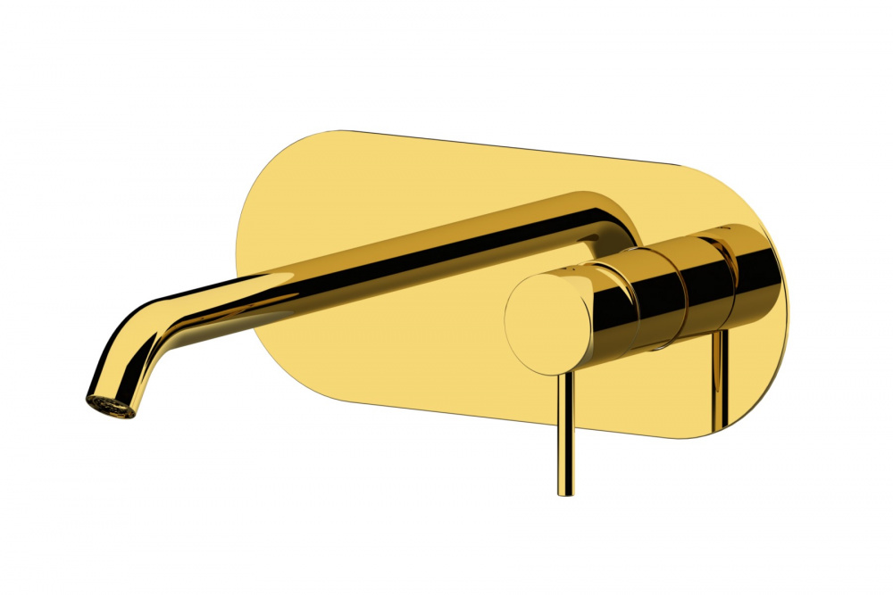 REMER X STYLE Смеситель для раковины из стены вылет 170 мм, shiny gold арт. 35051