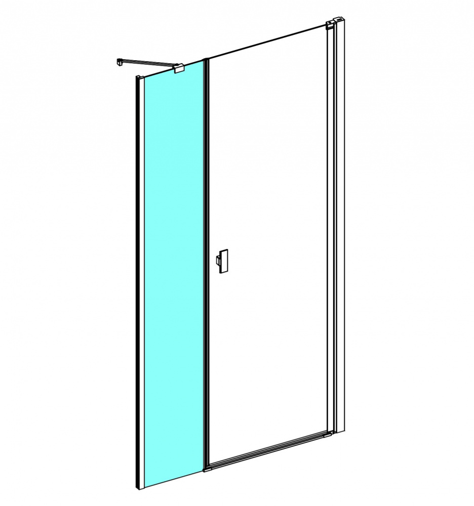 RADAWAY Nes 8 DWS wall 408 Дополнительная стенка, прозрачное арт. 32643