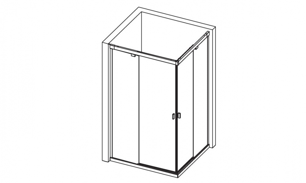 KRION YOVE 4 Стеклянная часть раздвижная 120 см (1185-1205 мм)xH1950 мм, SX, TR/SG/CR арт. 32627