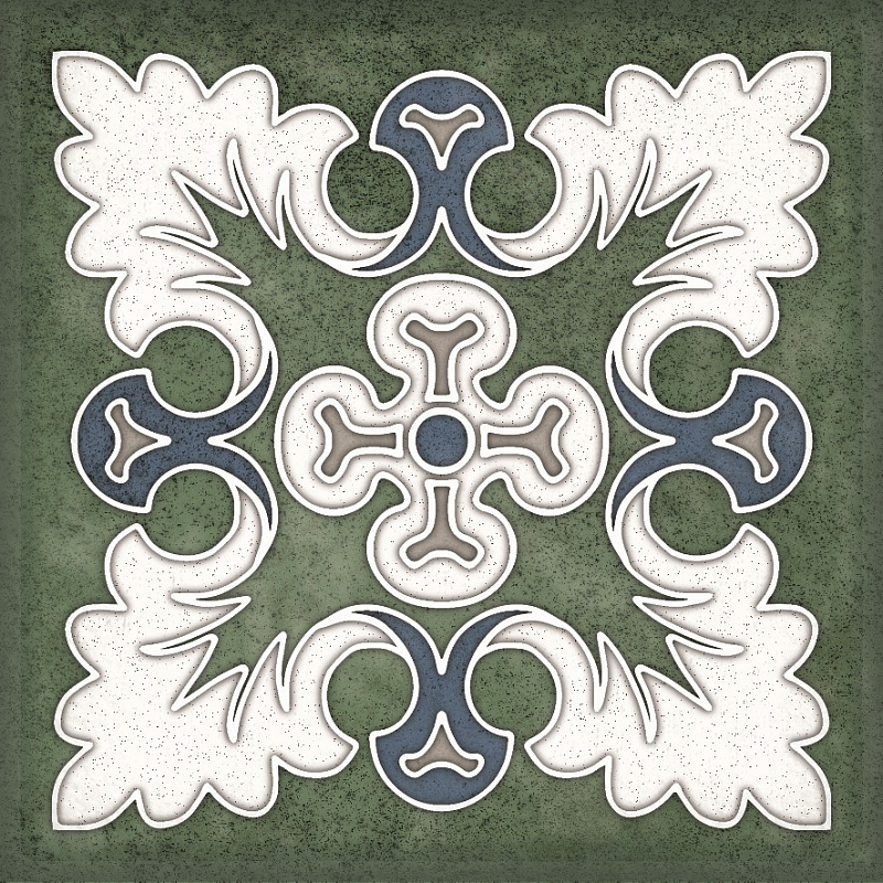 Керамическая плитка Смальта декор 1 зелёный / Плитка Smalto décor 1 verde 15*15 арт. 73276