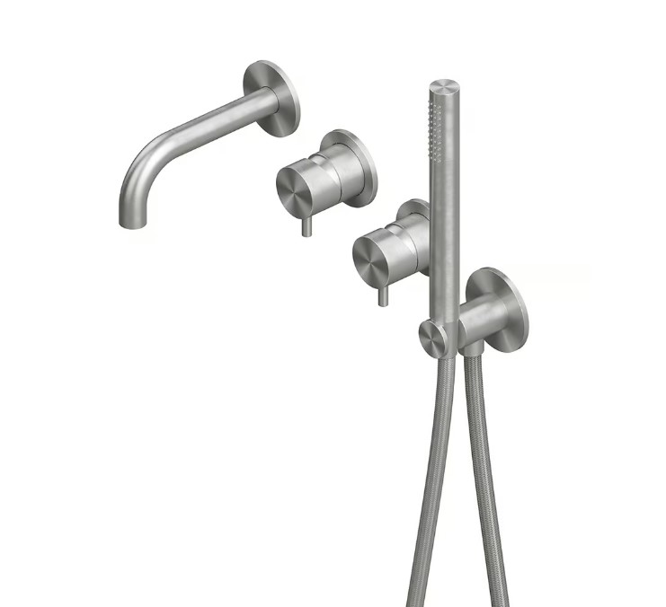 QUADRO DESIGN SOURCE Смеситель для ванны на 2 потребителя, Brushed Stainless Steel арт. 40018