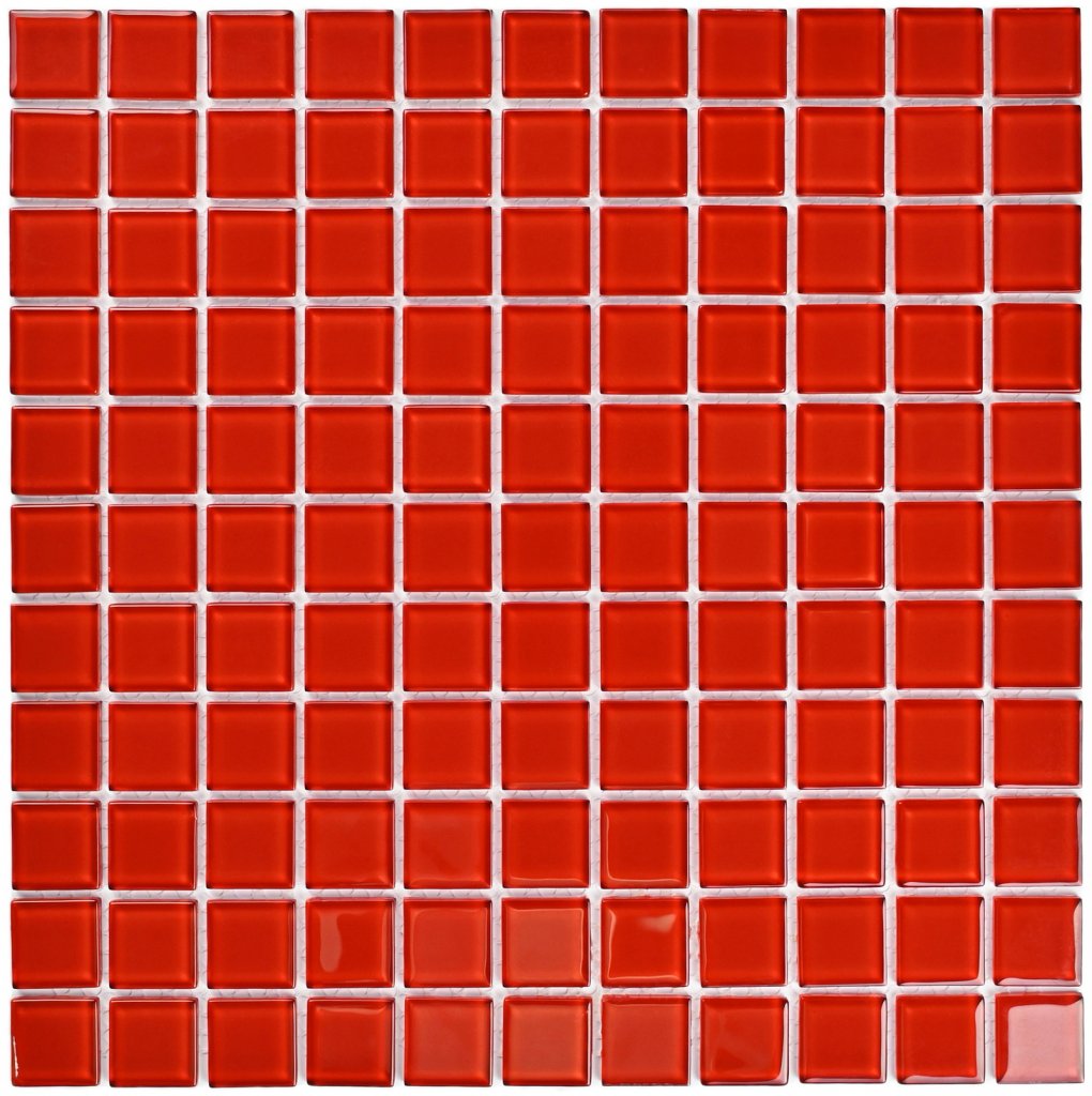 Плитка декоративная стеклянная Red glass/Красное стекло 4*25*25 300*300 арт. 90623