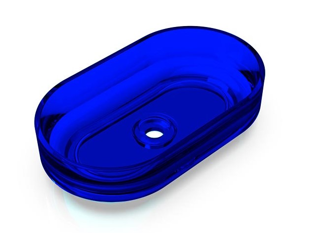 KNIEF ELLIPSE Shape Раковина накладная 550x320x140 мм без перелива, хром/XXX Marine blue арт. 36918