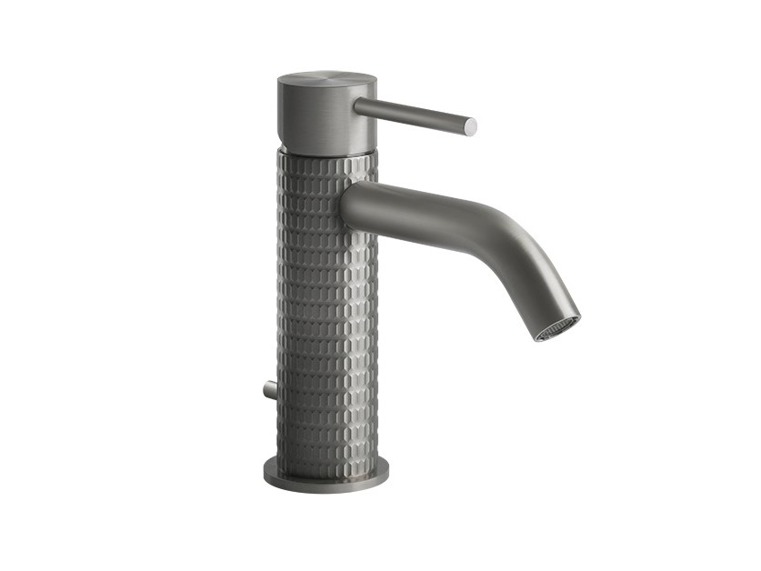 GESSI MECCANICA Смеситель для раковины с донным клапаном на 1 1/4, Black Metal Brushed PVD арт. 34645