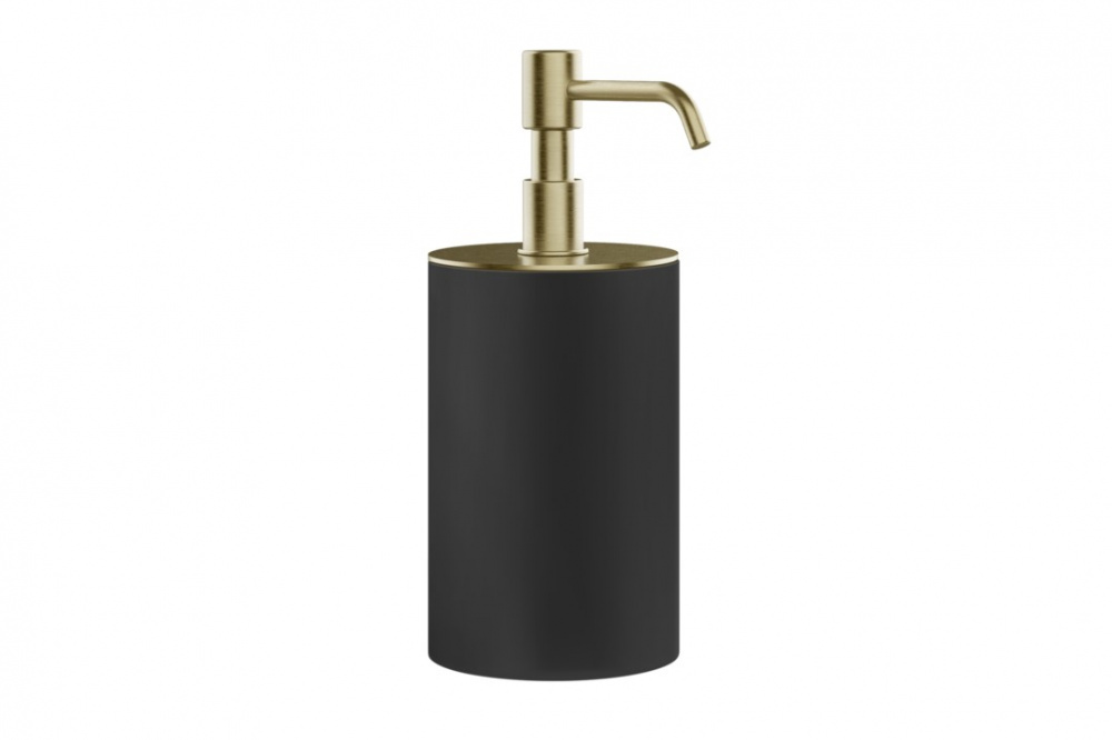 GESSI Дозатор для жидкого мыла настольный, Ø75, H194 мм, черный/Brushed Brass PVD арт. 30520