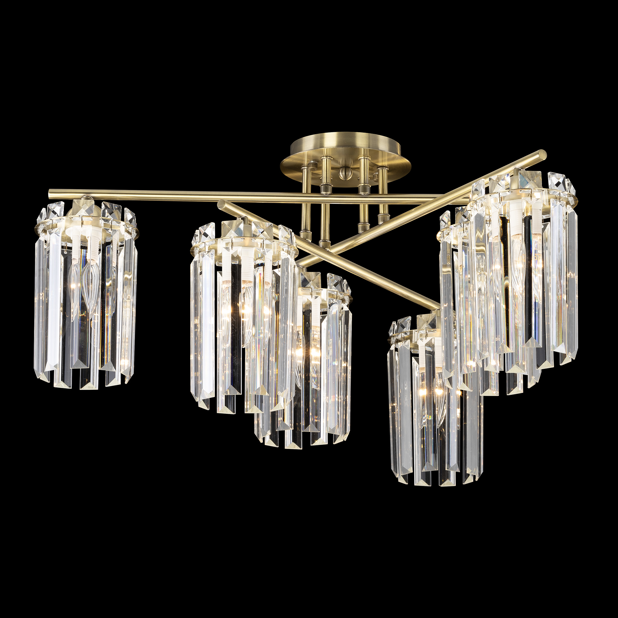 Citilux AXIS CL313263 Люстра хрустальная потолочная Бронза арт. 89232