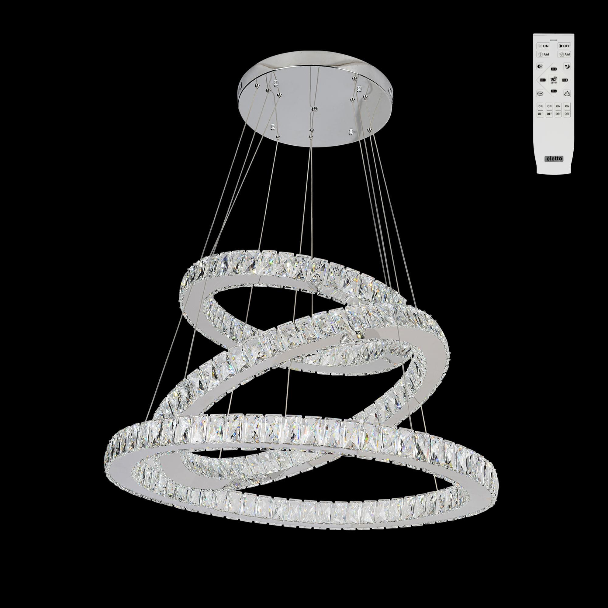 Eletto Olimpia EL330P90.1 LED Люстра хрустальная с пультом Хром арт. 88387