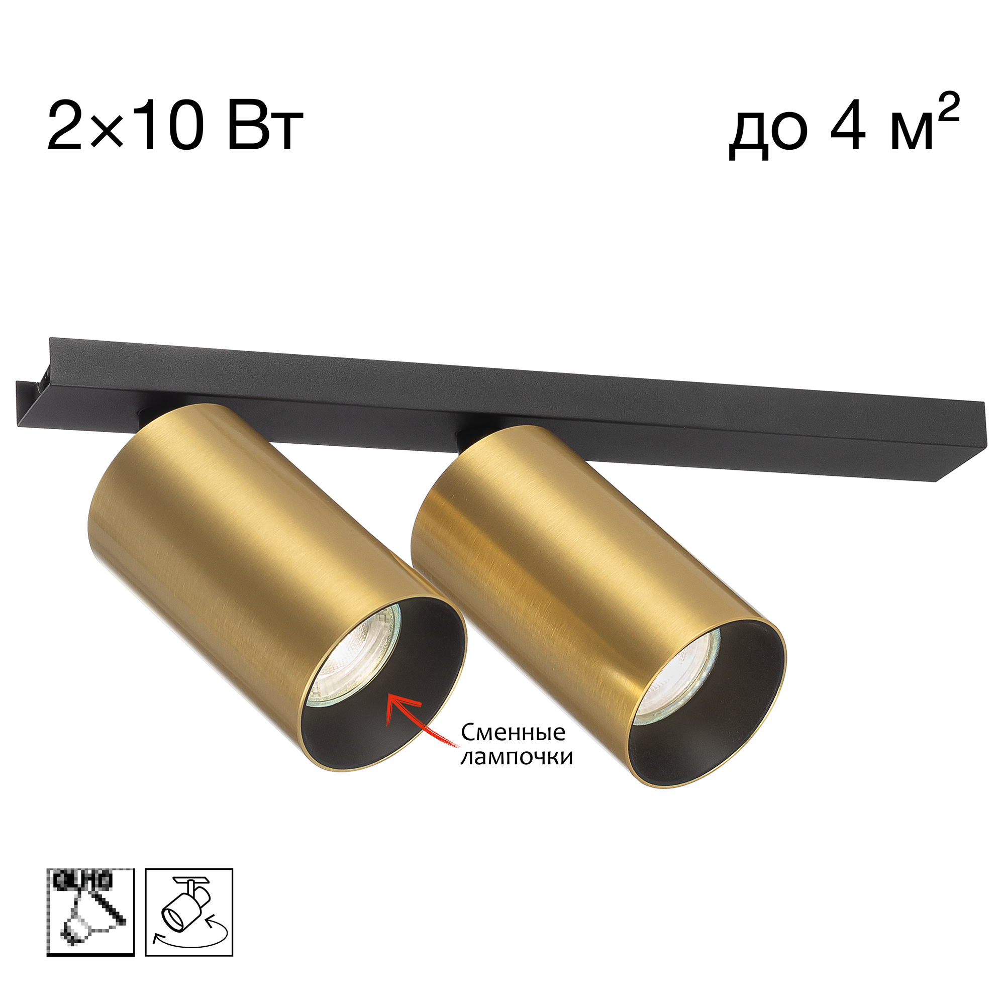 Citilux AXEL CL512522 Спот поворотный двойной Латунь арт. 89828