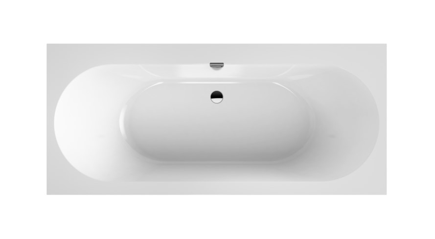 VB OBERON 2.0 Duo Ванна с ножками и сливом 1800x800 мм, материал Quaryl®, альпийский белый/хром арт. 32511