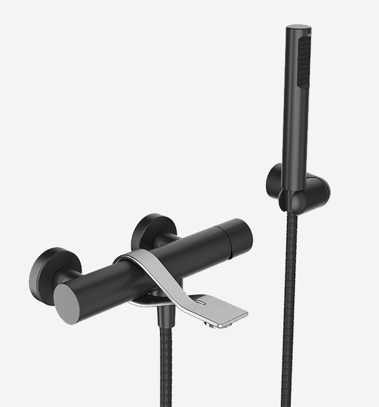 Смеситель для ванны Webert One-B NB850101441, чернай/сталь арт. 166235