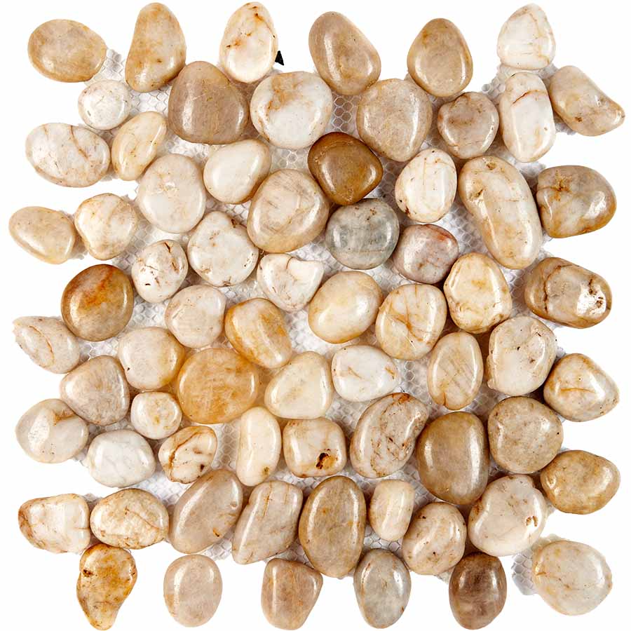 PIX267 из гальки White stone, чип произвольный, сетка 305х305 мм арт. 73781