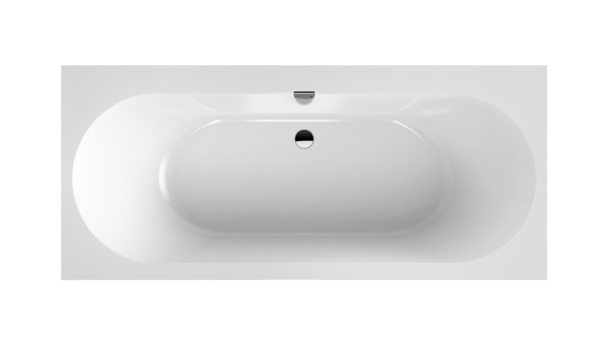 VB OBERON 2.0 Duo Ванна с ножками и сливом 1700x750 мм, материал Quaryl®, альпийский белый/хром арт. 32513