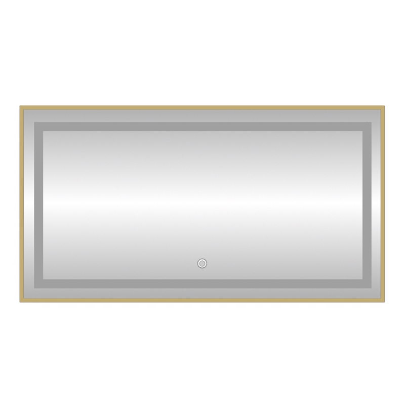 Зеркало с подсветкой LED Fixsen FX-2120G прямоугольное 120х80 см, золотой сатин арт. 178879