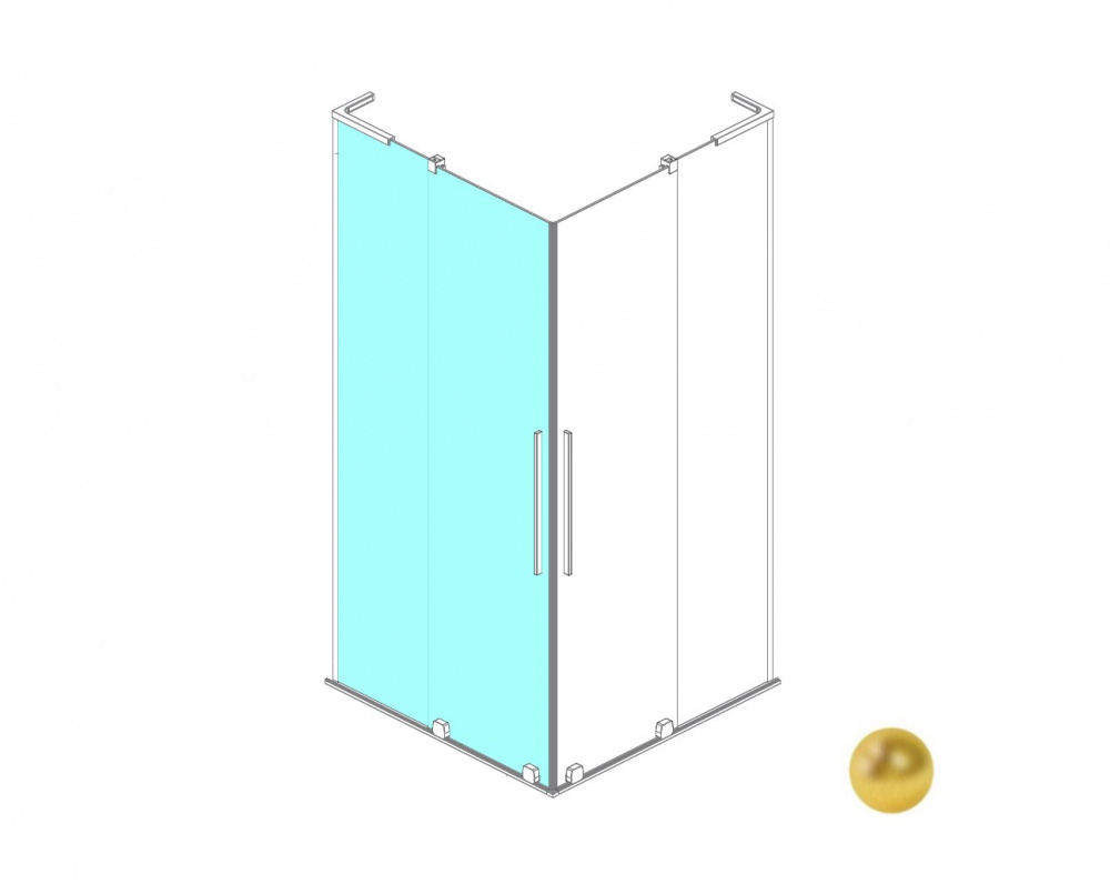 RADAWAY Furo SL KDD 90 L Душевое ограждение, брашированное золото/прозрачный арт. 32759