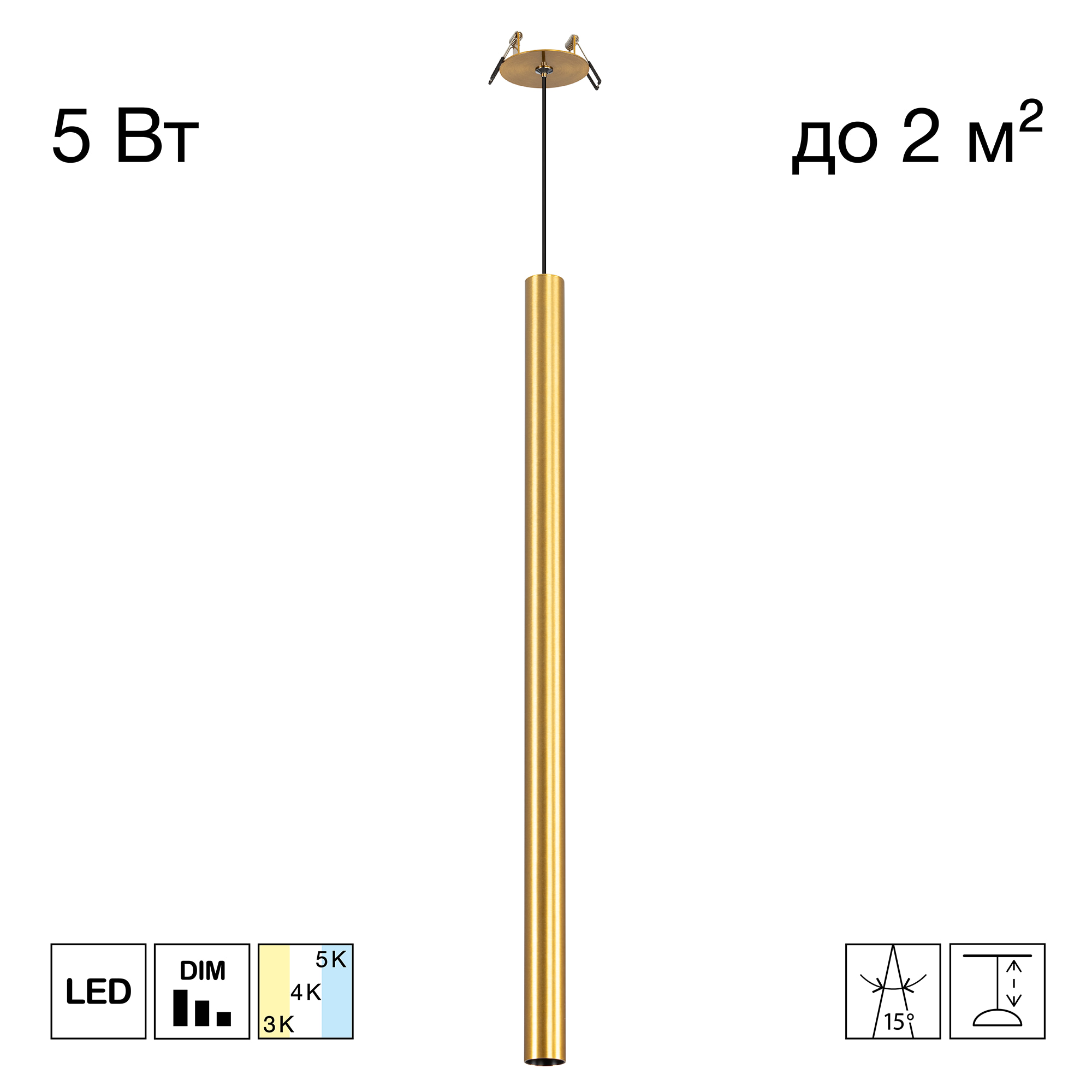 Citilux TUBU CL51512V_BD LED Подвесной встраиваемый светильник Латунь арт. 209867