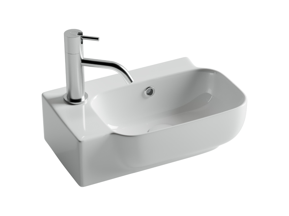 CERAMICANOVA Element Раковина подвесная чаша справа, 403x249xH140 мм, 1 отв. слева, белый арт. 77490
