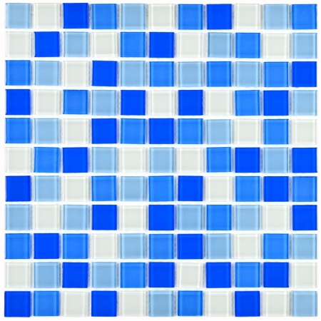 Плитка декоративная стеклянная Blue wave-3/Голубая волна-3 25*25 300*300 арт. 90656