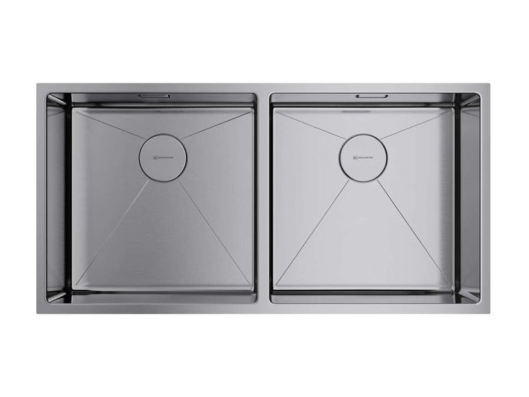OMOIKIRI TAKI Мойка кухонная, 865x440 мм, база 90 см, 2 чаши, нержавеющая сталь арт. 40497