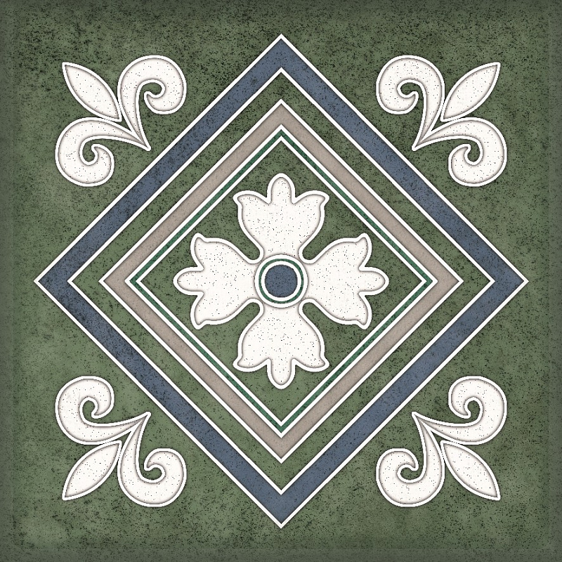 Керамическая плитка Смальта декор 2 зелёный / Плитка Smalto décor 2 verde 15*15 арт. 73278