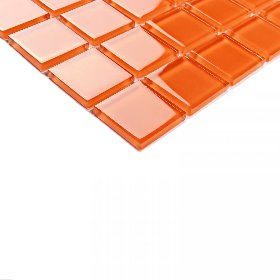 Плитка декоративная стеклянная Orange glass/Оранжевое стекло 4*25*25 300*300 арт. 90622