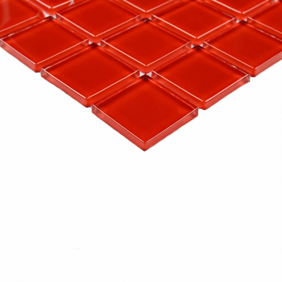 Плитка декоративная стеклянная Red glass/Красное стекло 4*25*25 300*300 арт. 90623