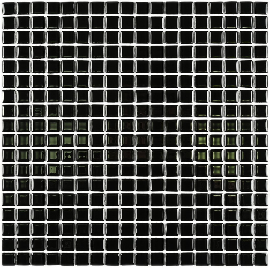Плитка декоративная стеклянная Super black/Супер чёрный 15*15*4 300*300 арт. 90566