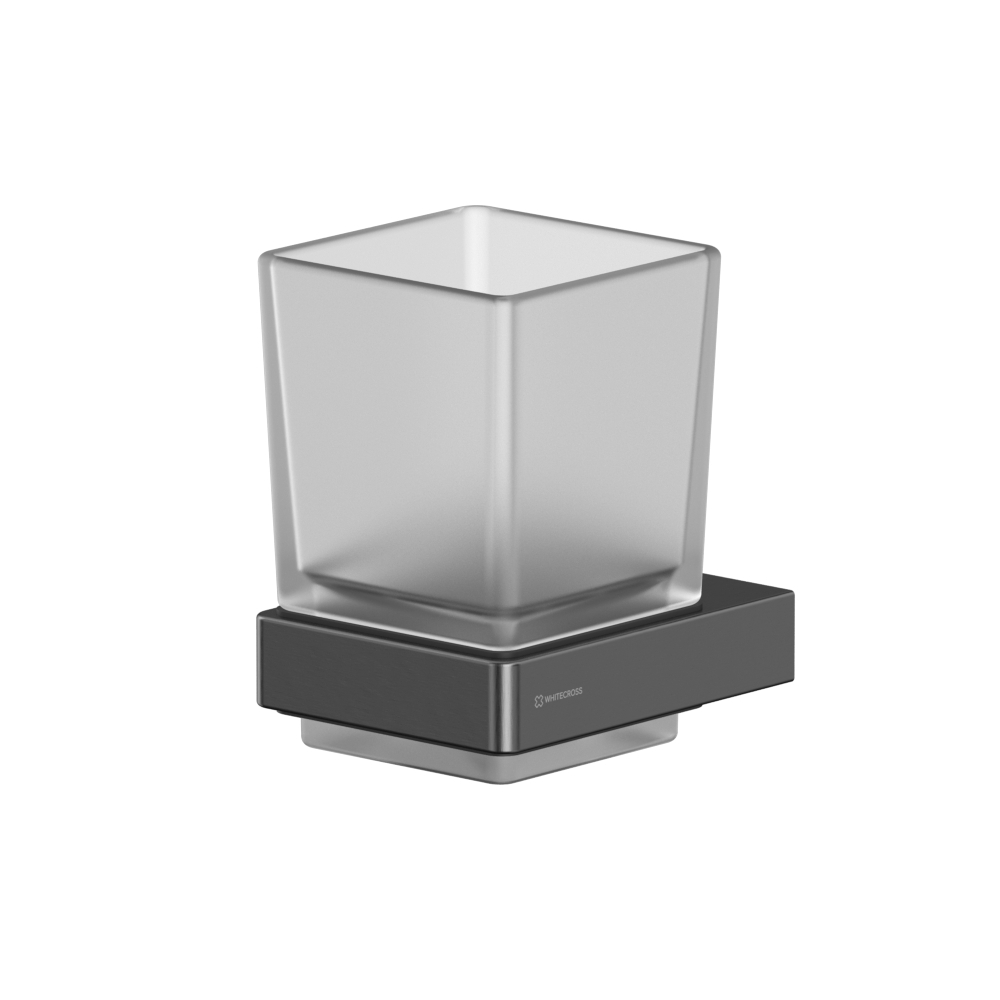 WHITECROSS cubo Стакан для зубных принадлежностей, матовое стекло/оружейная сталь арт. 31684