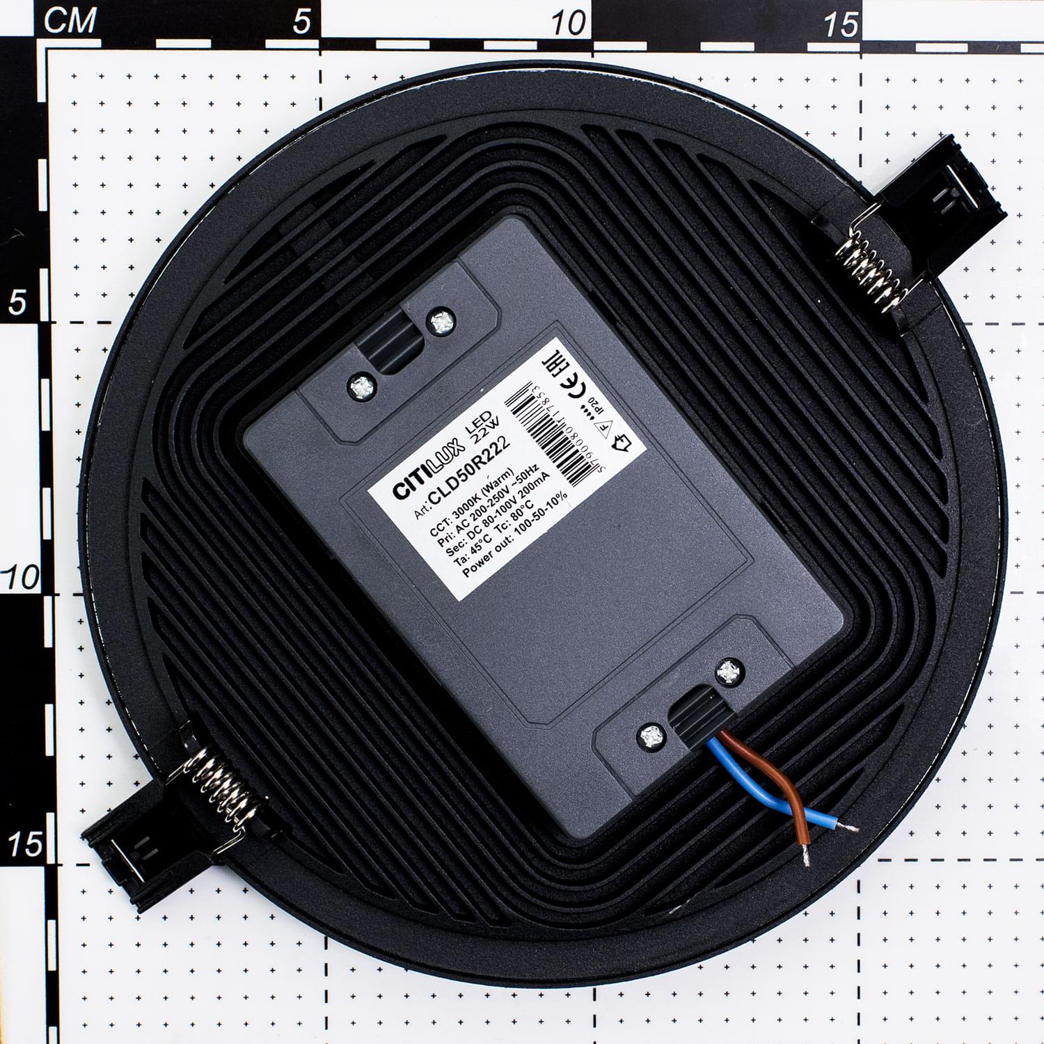 Citilux Омега CLD50R222 LED Встраиваемый светильник с диммером Чёрный арт. 88136