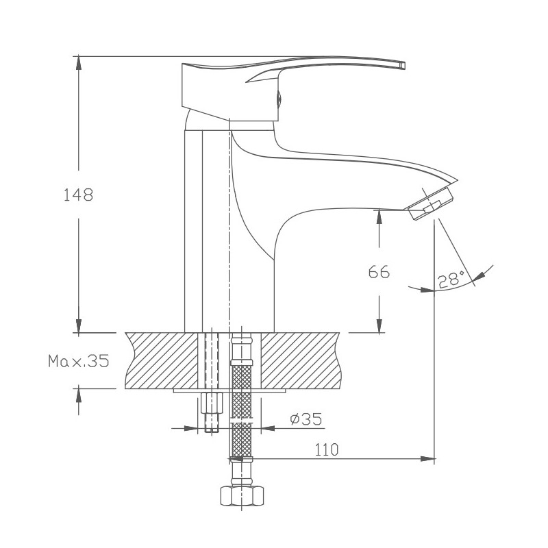 Смеситель для раковины Haiba HB1070, хром арт. 162352