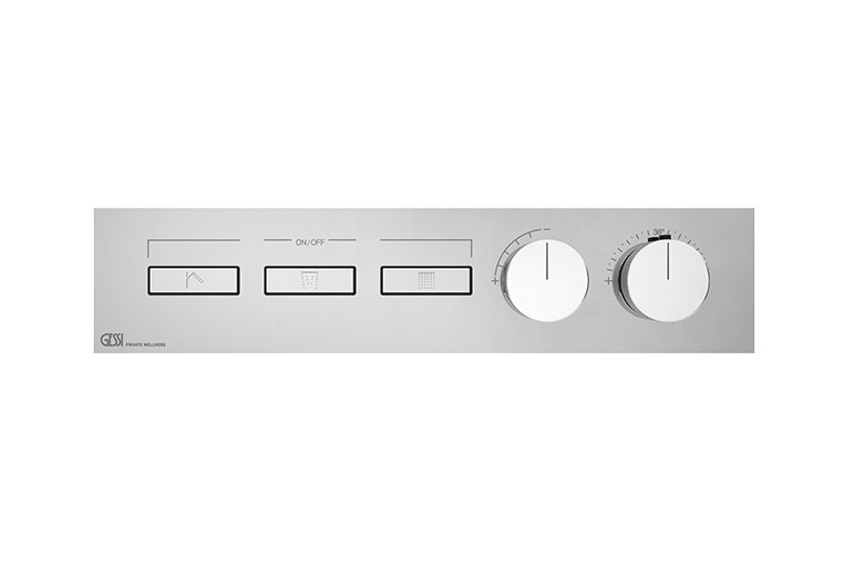 GESSI HI-FI LINEAR Внешняя часть термостата 3 режима, с кнопками вкл/выкл, Chrome арт. 38001