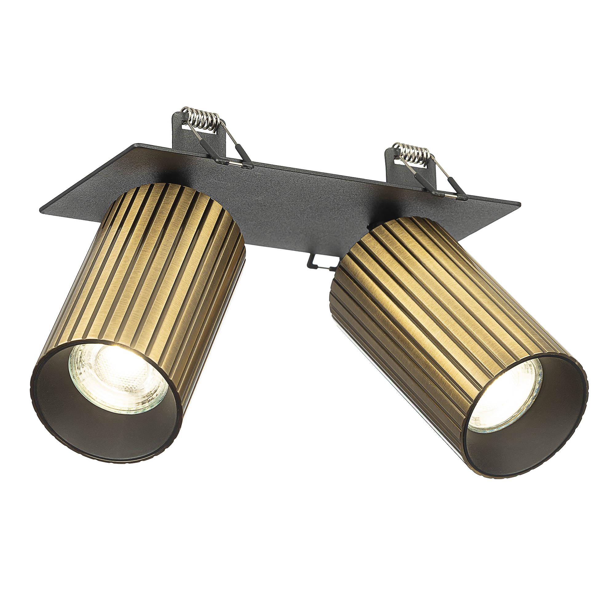 Citilux AXEL CL512D23R Спот поворотный встраиваемый двойной Бронза Рифлёный арт. 89827