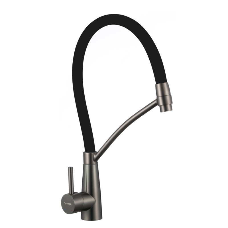 Смеситель для кухни с гибким изливом Fmark FS8255Q-01, графит арт. 171326