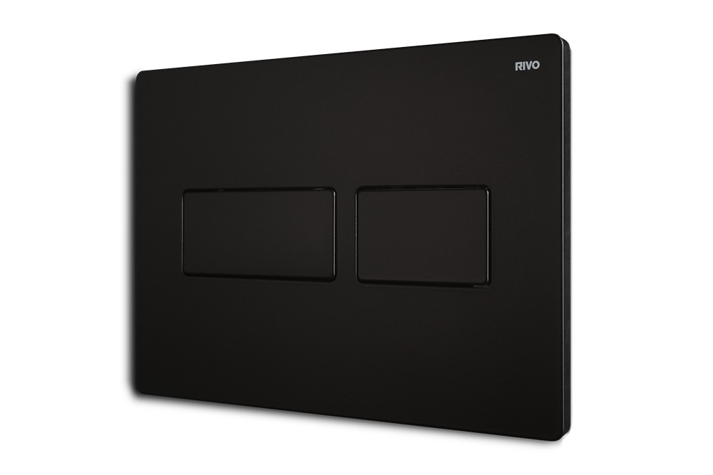 RIVO Touch Lux Панель двойного смыва металлическая для баков RIVO Set A, Черный матовый арт. 161571