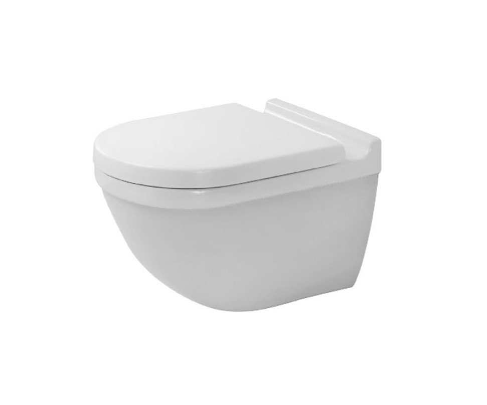 DURAVIT Starck 3 Унитаз подвесной Duravit Rimless® в комплекте с сиденьем, БЕЗ WonderGliss, белый арт. 37421
