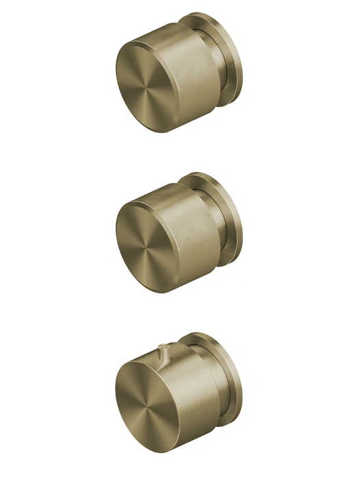 QUADRO DESIGN STEREO Термостатический смеситель на 2 выхода, AISI316L PVD: Light Gold арт. 35854