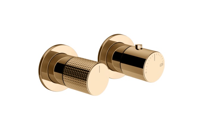 GESSI HABITO CESELLO Внешние части термостатического смесителя на 1 позицию, Warm Bronze PVD арт. 39863